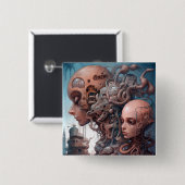 Biomechanische Leiter Surreal Art Button (Vorne & Hinten)