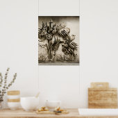 Biomechanische Stadt Poster (Küche)