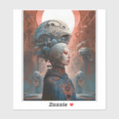 Biomechanischer Leiter Surreal Sci-Fi Art Aufkleber (Blatt)