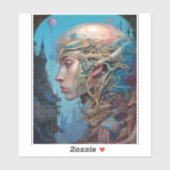 Biomechanischer Leiter Surreal Sci-Fi Art Aufkleber (Blatt)