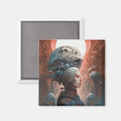 Biomechanischer Leiter Surreal Sci-Fi Art Magnet (Vorderseite/Rückseite)