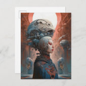 Biomechanischer Leiter Surreal Sci-Fi Art Postkarte (Vorne/Hinten)