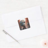 Biomechanischer Leiter Surreal Sci-Fi Art Quadratischer Aufkleber (Umschlag)