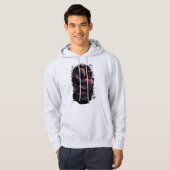 Biomechanischer Schlangenmuster Rot-Schwarzer Tech Hoodie (Vorne ganz)