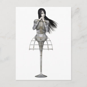 Biomechannequin Frau 3 - 3D Goth Mannequin Postkarte