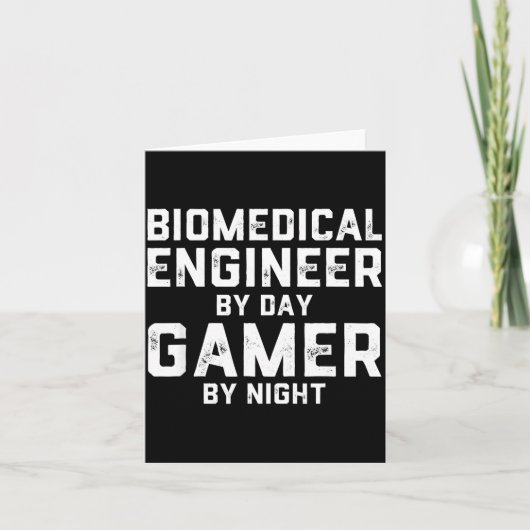 Biomedical Engineer By Day Gamer By Night Bio Med Karte (Vorderseite)