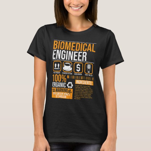 Biomedical Engineer Facts Label Biomedical Enginee T-Shirt (Vorderseite)