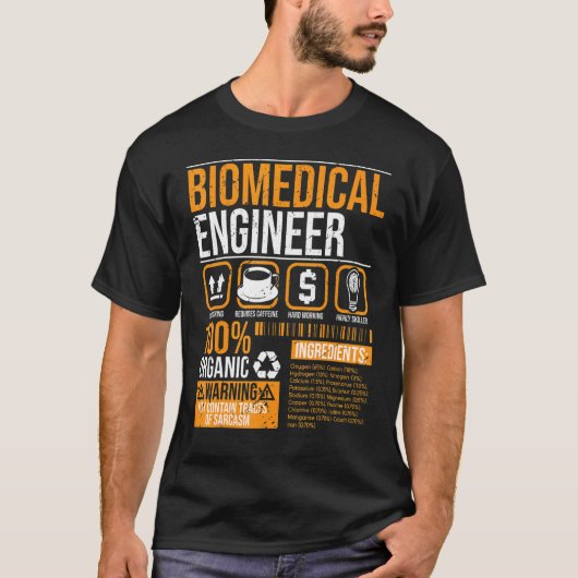 Biomedical Engineer Fakten Label Biomedical Engine T-Shirt (Vorderseite)