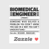 Biomediziner Noun Engineering Personalisiert Aufkleber (Blatt)