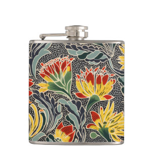 Biomorpher natürlicher Blumendruck Flachmann