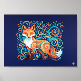 Biomorphie Fox Art Poster