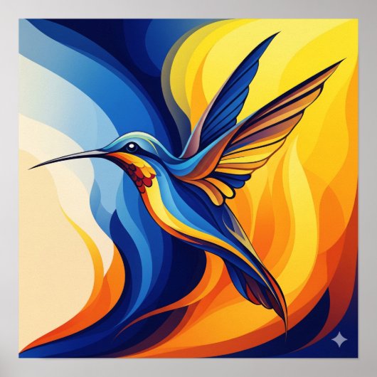 Biomorphie Hummingbird Art Poster (Vorne)