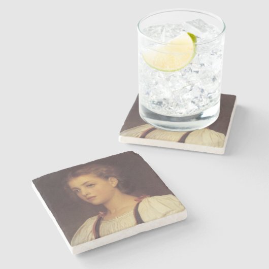 Biondina (von Frederic Leighton) Steinuntersetzer (Seitenansicht)