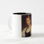 Biondina (von Frederic Leighton) Zweifarbige Tasse (Vorderseite Links)