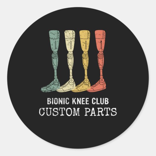 Bionic Knee Club Custom P Knee Replacet Runder Aufkleber (Vorderseite)