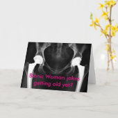 "Bionic Woman jokes getting old yet?" Card Karte (Gelbe Blume)