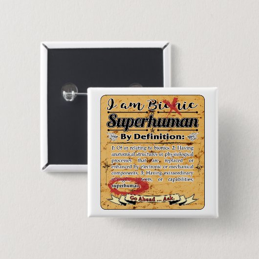 Bionisch Superhuman (Begriffsbestimmung) Button (Vorne & Hinten)