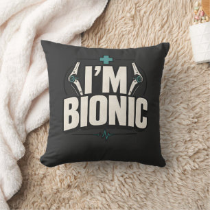 Bionische Chirurgie Humor Ich bin bionischer Patie Kissen