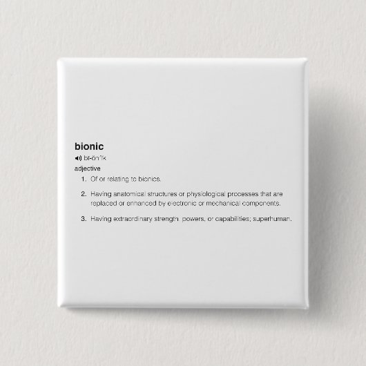 Bionische Definition in Schwarz Button (Vorderseite)