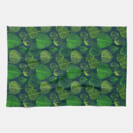 Biophile ästhetische dunkelgrüne Skeletton-Blätter Geschirrtuch