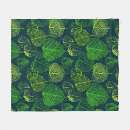 Biophile ästhetische Skeletton-Blätter Fleecedecke (Vorderseite (Horizontal))