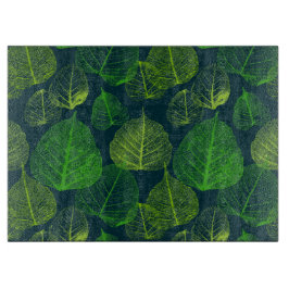 Biophile dunkelgrüne Skeletton-Blätter Schneidebrett