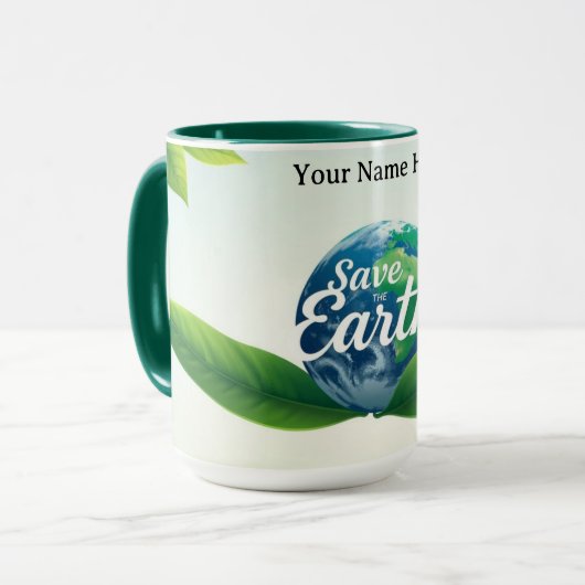 Biophilic Eco-Guardians' Embrace Tasse (Vorderseite Links)