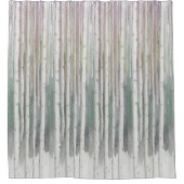 Biophilic handpainted muted birch watercolor wood duschvorhang (Vorderseite)