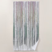 Biophilic handpainted muted birch watercolor wood strandtuch (Vorderseite)