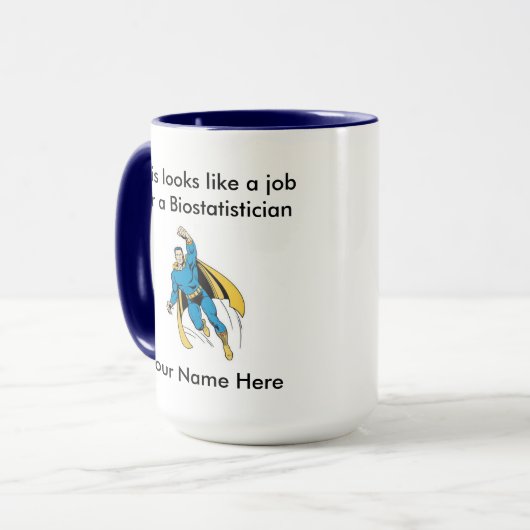Biostatistician-MannesSuperheld Tasse (Vorderseite Links)