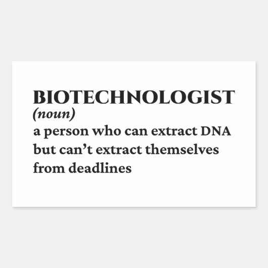 Biotech Scientist Funny Definition Rechteckiger Aufkleber (Vorderseite)