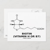 Biotin (Vitamin H oder B7) Chemisches Molekül Postkarte (Vorne/Hinten)