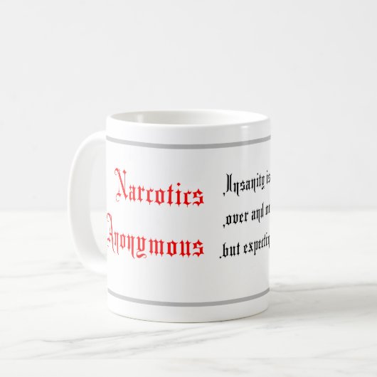 Biozide, anonyme Narkotika, Kalligraphie Kaffeetasse (Vorderseite Links)