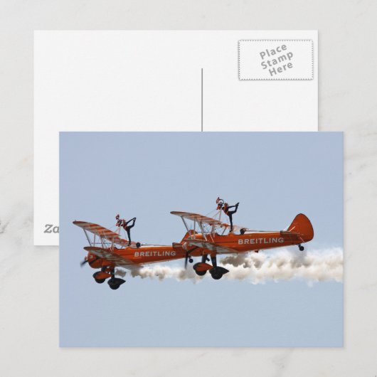 Biplane aerobe Walker Postkarte (Vorne/Hinten)