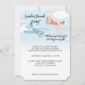 Biplane Airplane Baby Gender Reveal Party Invites Einladung (Vorderseite)