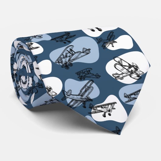 Biplane - blau krawatte (Gerollt)