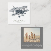 Biplane Classic Weihnachtskarte Mitteilungskarte (Vorne/Hinten)
