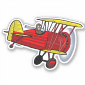 Biplane Red Aufkleber (Vorderseite)