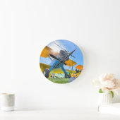 Biplane Sunshine Runde Wanduhr (Zuhause)