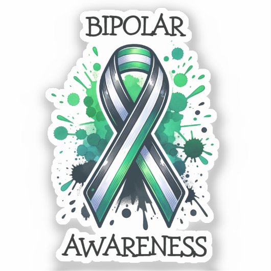 Bipolar Awareness Ribbon Aufkleber (Vorderseite)