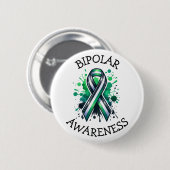 Bipolar Awareness Ribbon Button (Vorne & Hinten)