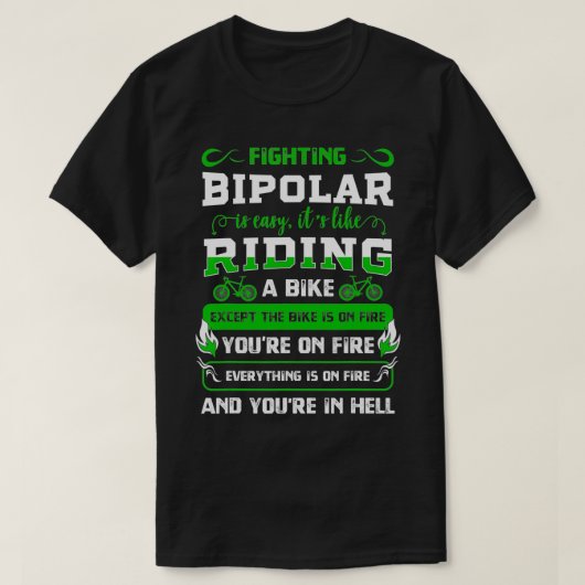 Bipolar Fighter Mania Psychische Störung Angststör T-Shirt (Design vorne)