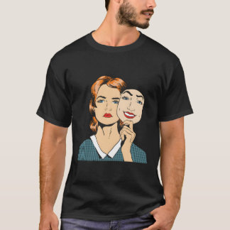 Bipolare Störung Bpad traurige glückliche Maske Ps T-Shirt