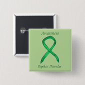 Bipolare Störung Green Awarness Ribbon Custom Butt Button (Vorne & Hinten)