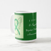 Bipolare Störungsbewusstsein Ribbon Engel Custom T Kaffeetasse (Vorderseite Links)