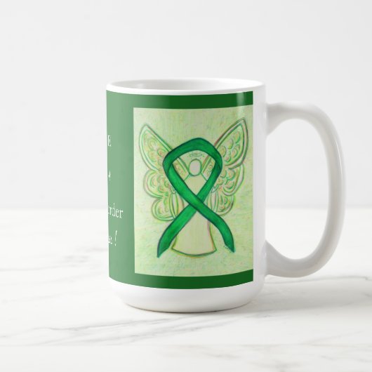 Bipolare Störungsbewusstsein Ribbon Engel Custom T Kaffeetasse (Rechts)