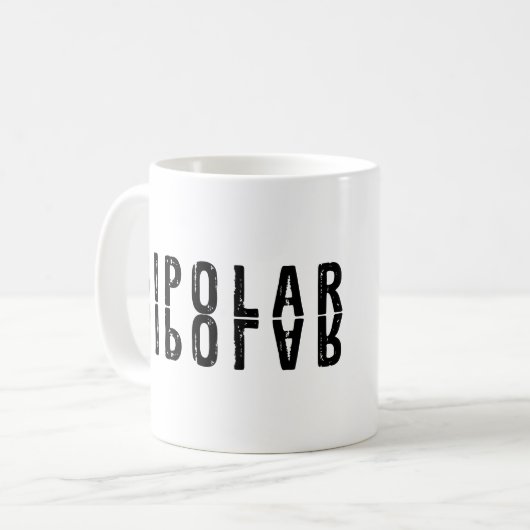 Bipolare Textgestaltung Kaffeetasse (Vorderseite Links)