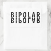 Bipolare Textgestaltung Rechteckiger Aufkleber (Tasche)