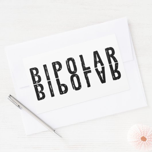Bipolare Textgestaltung Rechteckiger Aufkleber (Umschlag)