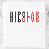 Bipolare Textgestaltung Rechteckiger Aufkleber (Tasche)